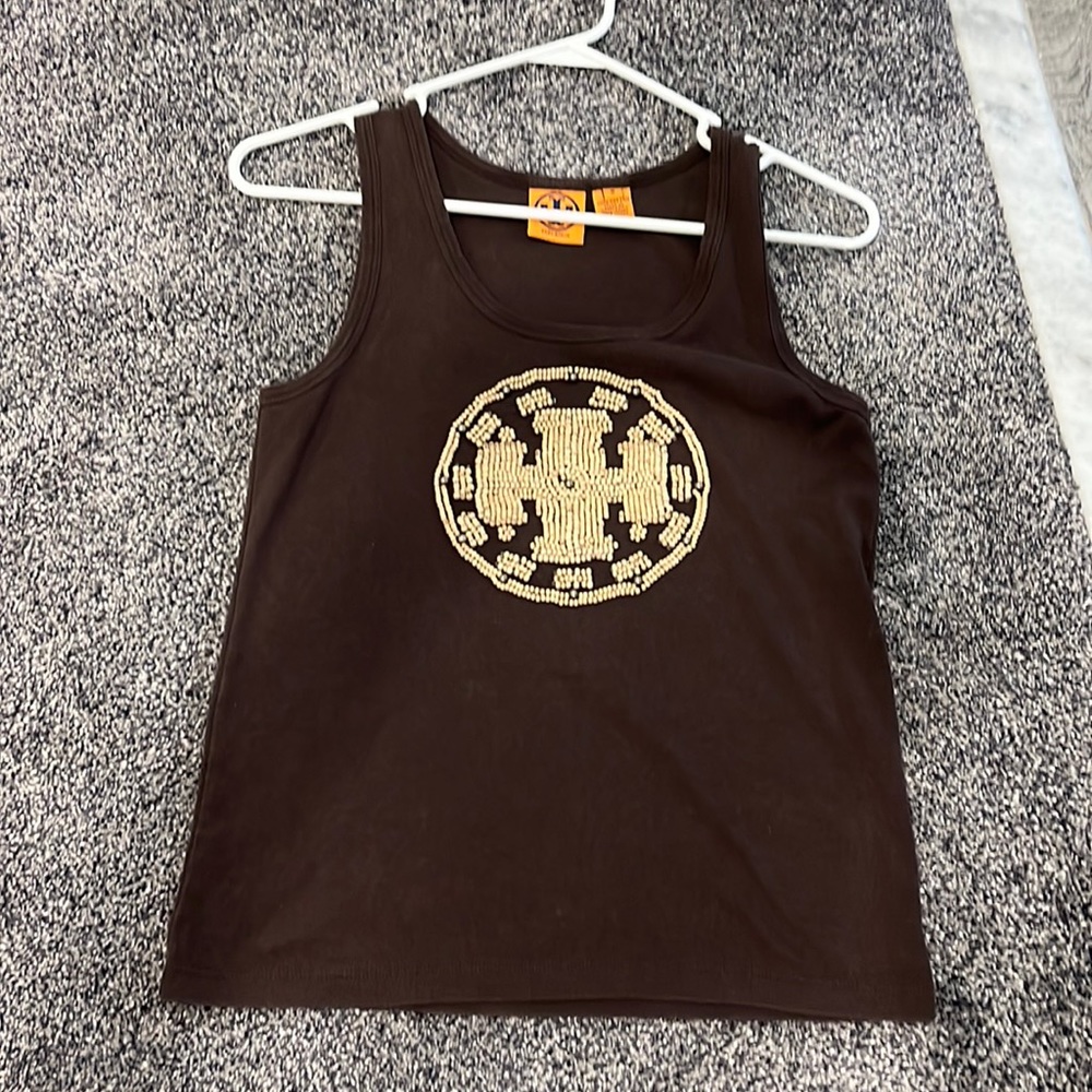 Tory Burch Brown Tank Top. Size Medium 100% Cotton
